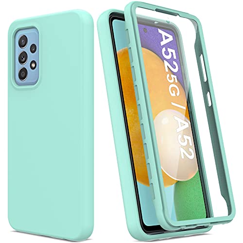 UNPEY Case for Samsung Galaxy A52 5G, Galaxy A52 Case with Built in Screen Protector, Full Body Shockproof Phone Case Rugged Protective Cover for Samsung Galaxy A52 5G / A52 4G (Mint Green)