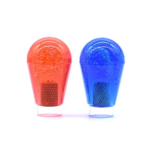 Arcity 2 Pcs Arcade Joystick Oval Bat Top Topper Knob Ball Top Red and Blue Transparent Clear Handle Knob American Type Style for Zippy SANWA SEIMITSU Arcade1up Machine Console Cabinet New