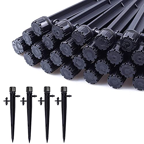 BEADNOVA Irrigation Drippers 50pcs Drip Emitters for 1/4 Inch Irrigation Sprinkler 360 Degree Micro Sprinkler Adjustable Drip Irrigation Heads Drippers for Drip Irrigation Parts Garden Patio Lawn