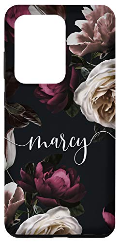 Galaxy S20 Ultra Marcy – Elegant Floral Rose & Peony Personalized Name Case