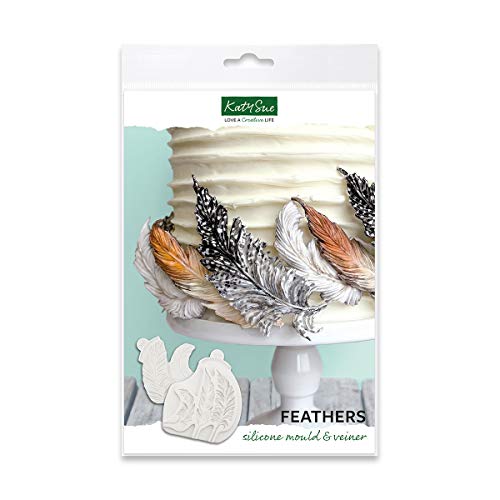 Katy Sue Feathers Silicone Mold and Veiner for Cake Decorating & Crafts. Made in The UK