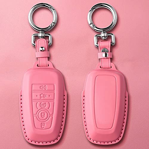 Tukellen for Ford Leather Key Fob Cover with Keychain Compatible with Ford Explorer Mustang Fusion Escape F150 F250 F350 F450 F550 Edge-Pink | The Storepaperoomates Retail Market - Fast Affordable Shopping