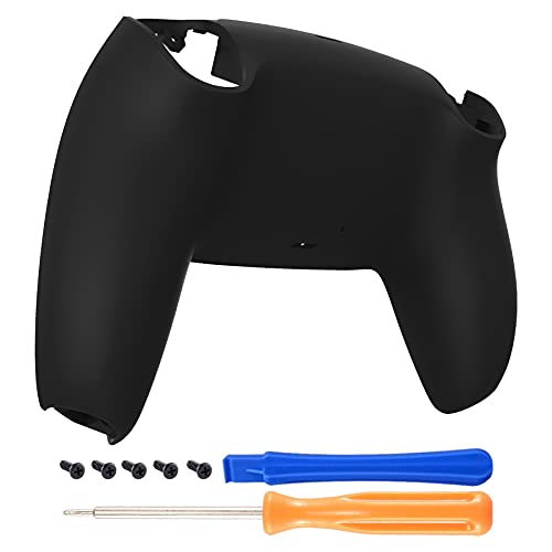 eXtremeRate Black Soft Touch Grip Custom Back Housing Bottom Shell Compatible with ps5 Controller, Replacement Back Shell Cover Compatible with ps5 Controller