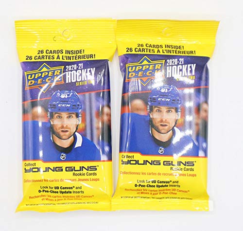 2020/21 Upper Deck NHL Hockey Series 2 Fat Packs (2 Pack Bundle) – 52 Cards Total – Look For New Young Guns