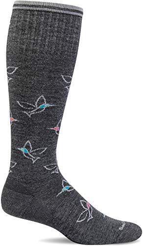 Sockwell Women’s Free Fly Moderate Graduated Compression Sock, Charcoal – M/L