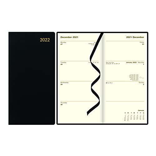 LETTS Signature Weekly/Monthly Planner, 12 Months, January to December, 2023, Week-to-View, Bonded Leather, 6.625″ x 3.25″, Black (C38SUBK-22)