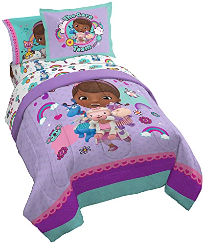 Jay Franco Disney Junior Doc McStuffins Hospital 7 Piece Full Bed Set – Includes Reversible Comforter & Sheet Set – Super Soft Fade Resistant Microfiber (Official Disney Junior Product)