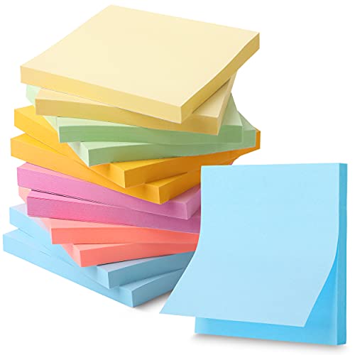 Mr. Pen- Sticky Notes, 3”x3”, 12 Pads, Pastel Sticky Notes, Sticky Note, Self-Stick Note Pads, Sticky Pads, Sticky Notes Pastel, Sticky Notes Aesthetic, Colorful Sticky Notes, Back to School Supplies