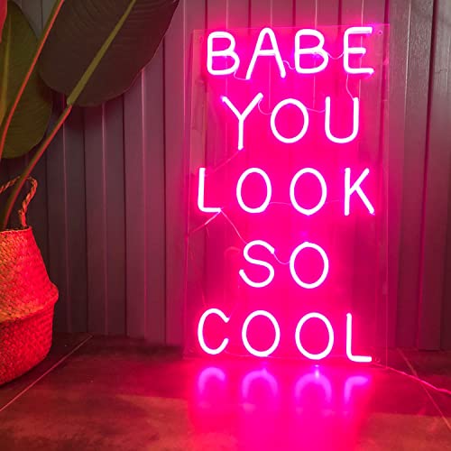 FARNEW LED Neon Signs Light Baby You Look So Cool Neon Sign Flex Led Custom Birthday Party Wedding Neon Decor Home Room Wall Decoration
