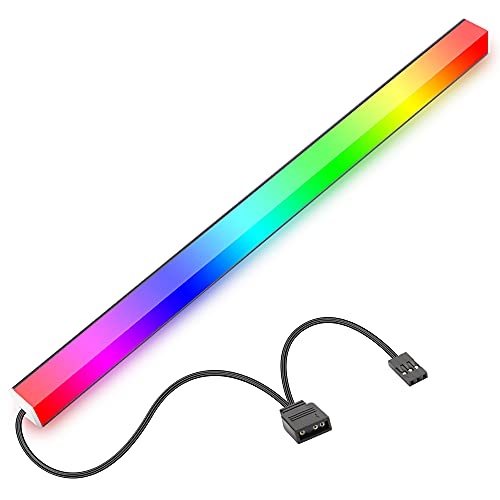 Speclux RGBIC PC Light Strip for Gaming Case, Rainbow Magnetic Addressable LED Light Bar, 5V ARGB 3Pin Header for ASUS Aura SYNC, Gigabyte RGB Fusion, MSI Mystic Light Sync Motherboard – 0.98ft
