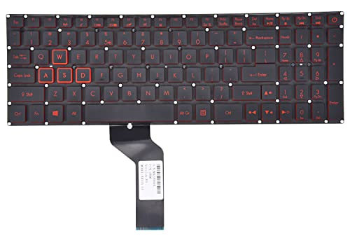 KBRPARTS Replacement Keyboard for Acer Nitro 5 AN515-51 AN515-31 AN515-53 AN515-52 AN515-53-52FA, AN515-42 AN515-41 AN515-41-19HM N17C1 N16C7 Series Laptop with Red Frame Backlit US Layout