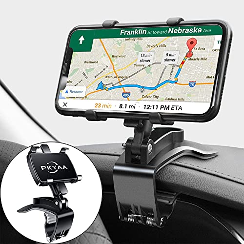 PKYAA Car Dashboard Phone Holder, Rotating Dashboard Clip Cell Phone Holder, 360-Degree Rotation Mobile Clip Stand for 4 to 7 inches Smartphones
