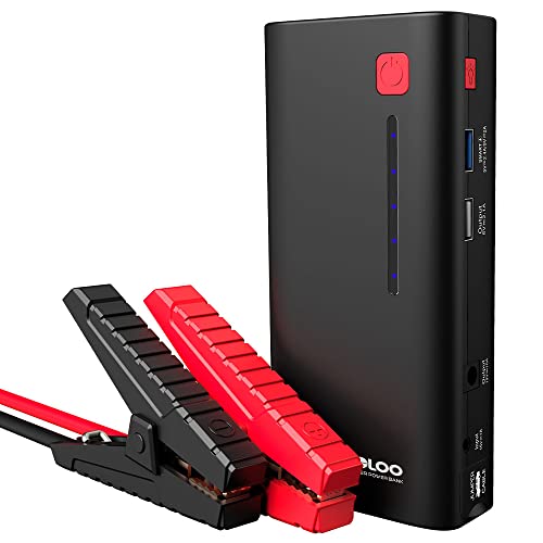 GOOLOO Jump Starter GE1200 1200A Peak 18000mAh Portable Battery Booster Pack for Up to 7.0L Gas or 5.5L Diesel Engine with USB Quick Charge and LED Light, SuperSafe 12V Lithium Car Starter
