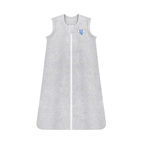 Pro Goleem Sleep Sack 6-12 Months – Cotton Wearable Blanket Baby Sleeveless Sleep Bag with 2-Way Zipper, Lightweight Sleepsack for Newborn Baby Gifts (0.5 TOG, Medium, Grey)