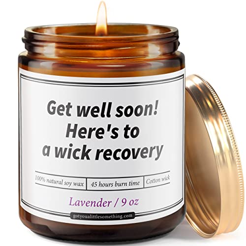 Get Well Soon Funny Gifts – 9oz Soy Candle ; COVID Get Well Care Package Candle, Post Surgery Gifts for Women, Hip Surgery Gifts, Feel Better Gifts for Men, Get Well Gifts for Men After Surgery