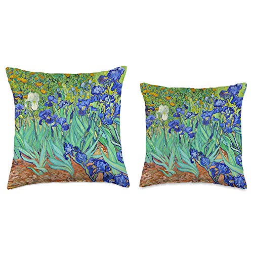 Van Gogh Fine Art Museum Accents Vincent Van Gogh Irises Blue and Green Garden Art Accent Throw Pillow, 16×16, Multicolor | The Storepaperoomates Retail Market - Fast Affordable Shopping