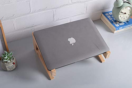 Wooden Laptop Stand,Vertical Laptop Stand Holder for MacBook Surface Chromebook,Wooden Laptop Stand Mount Raiser for Laptop