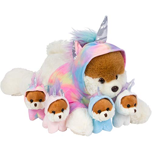 PixieCrush Snugababies Stuffed Dogs and Puppies Dressed in Removable Rainbow Unicorn Hoodie for Girls Ages 3 4 5 6 7 8 Years | Unicorn Gifts for Girls