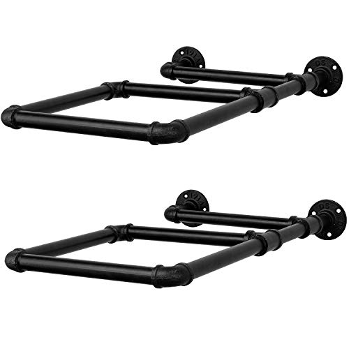 MyGift Wall-Mounted Exercise Ball Rack | Black Industrial Pipe Yoga Stability Ball Storage Display Holder for Home Gym and Studios, Set of 2 | The Storepaperoomates Retail Market - Fast Affordable Shopping