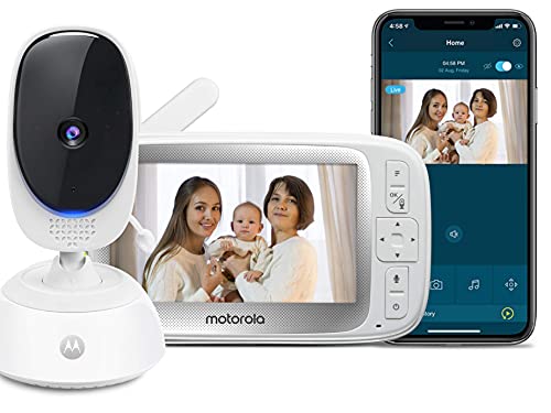 Motorola Connect40 by Hubble Connected Video Baby Monitor – 5″ Parent Unit and HD Wi-Fi Viewing for Baby, Elderly, Pet – 2-Way Audio, Night Vision, Remote Pan/Digital Zoom (Renewed)