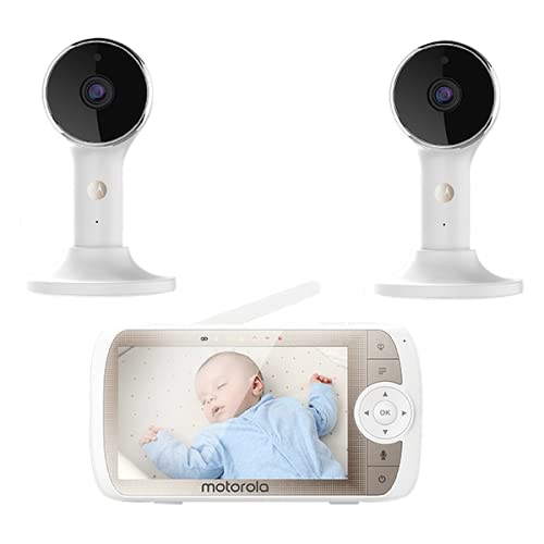 Motorola Connect60-2 Dual Camera Hubble Connected Video Baby Monitor – 5″ Screen, 1080p Wi-Fi Viewing 2-Way Audio, Night Vision, Digital Zoom and Hubble App (Connect60-2 Dual Camera)