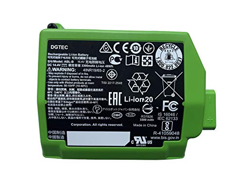 DGTEC ABL-B Replacement Sweeper Rechargeable Li-ion Battery for iRobot Roomba S9 9150 + S9+ 9550 Robot Vacuum Series 4INR19/65-2 14.4V 3300mAh/48WH