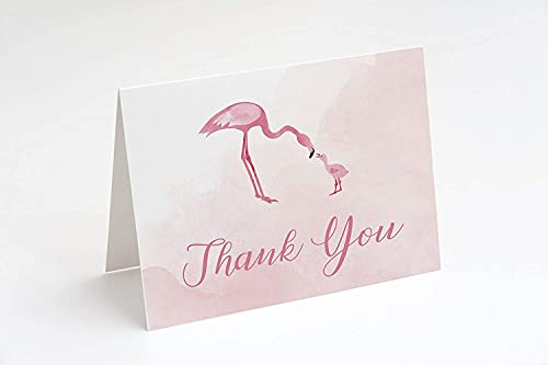The Invite Lady Flamingo Thank You Cards Baby Shower Folding Thank You Notes Bridal Shower Birthday Party Pink Girls It’s A Girl Mommy and Me Flamingo Watercolor Thanks Sprinkle (24 count) | The Storepaperoomates Retail Market - Fast Affordable Shopping