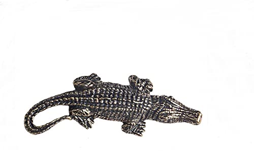 DMtse Chinese Brass Crocodile Decor Statue Figurines for Animal Sculpture Lucky for Collectibles Gift