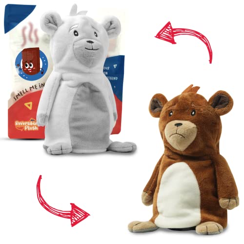 Reversible Toy Plush for Girls & Boys, Educational Mood Regulating Plushie Teddy Bear, Realistic Stuffed Animal for Babies, Toddlers, Preschool, Kindergarten (Benji The Bear -Full Body)