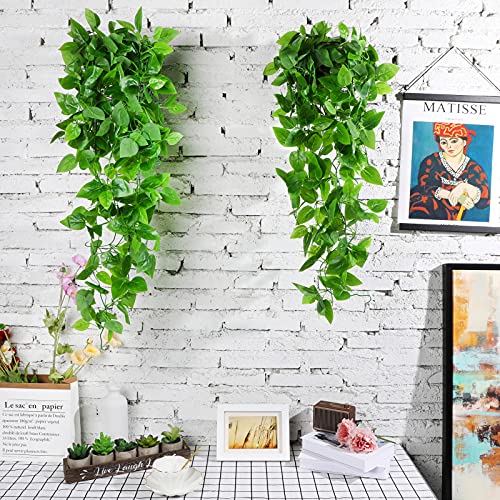 4 Pieces Artificial Ivy Green Vine Fake Ivy Leaves Hanging Decor Fake Vine Leaves Garland Artificial Hanging Plants Leaf Plant Garland Realistic Hanging Plants Decor for Home Garden Decor, 3.6 Feet | The Storepaperoomates Retail Market - Fast Affordable Shopping