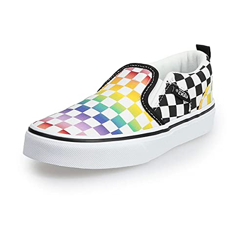 Vans Unisex-Child Classic Slip-on (Little Big Kid) (Rainbow Check (Blk/Wht), Numeric_6) | The Storepaperoomates Retail Market - Fast Affordable Shopping