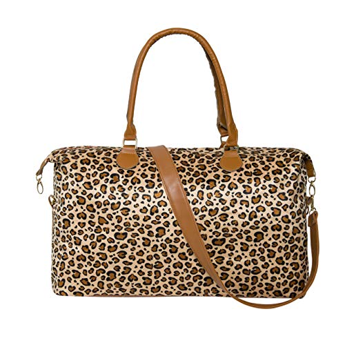 Geechen Weekender Bag for Women – Cute Travel Overnight Duffle Bag with Straps (Leopard)