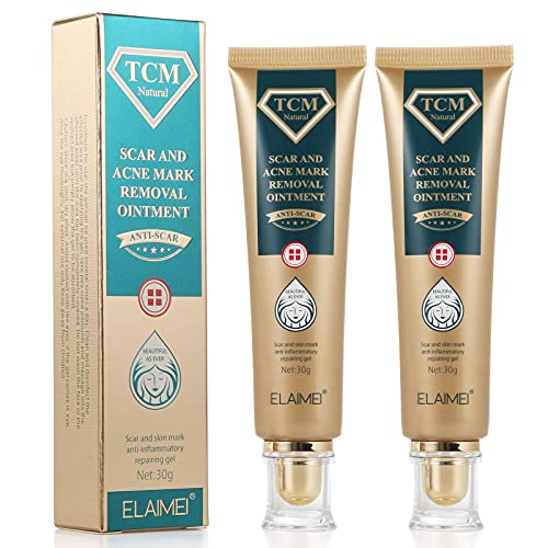 ELAIMEI 2 Pack TCM Scar Removal Gel and Acne Mark Removal Cream Ointment, Acne Scar Removal Cream Skin Repair Acne Spots Remover Blackhead Stretch Marks