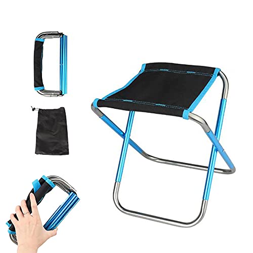 Alloy Outdoor Camping Chair, Portable Folding Stool, Camping Folding Chair, Fishing Chair, Small Portable Lawn Chairs for Beach, Fishing, Sketching, Camping (Blue)