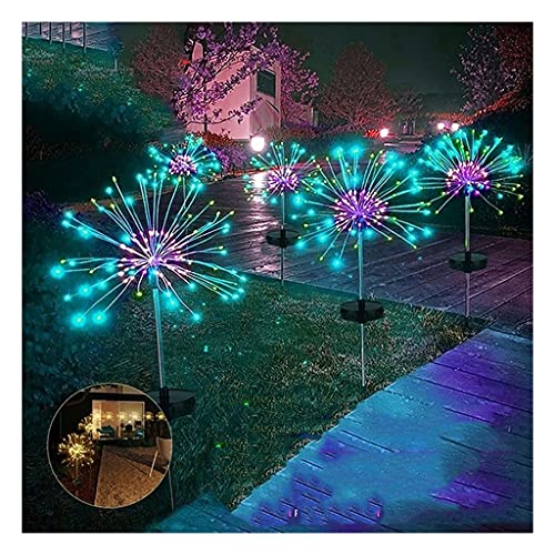 Outdoor LED Solar Fireworks Lights 90/120/150 LEDs Waterproof String Fairy Light for Garden Home Christmas Decoration(1/2Pcs) (Emitting Color : Multicolor, Wattage : 2Pcs 120LED)