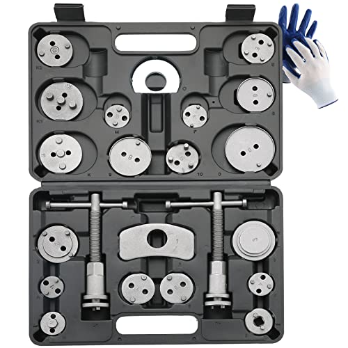 ATPEAM 24pcs Heavy Duty Disc Brake Caliper Tool Set and Wind Back Kit for Brake Pad Replacement