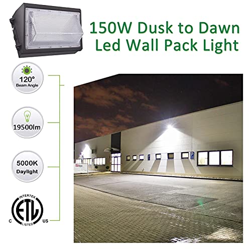 LED Wall Pack Light with Dusk to Dawn Photocell,150W 19500LM 5000K Daylight ,AC100-277V Input,900W HPS/HID Equivalent, Waterproof Commercial Security Lighting for Warehouses, Garage,ETL Listed … | The Storepaperoomates Retail Market - Fast Affordable Shopping
