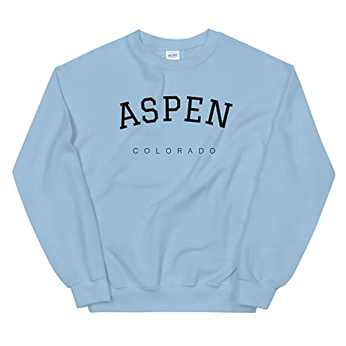 Aspen Sweatshirt, Aspen Crewneck, Aspen Colorado Light Blue