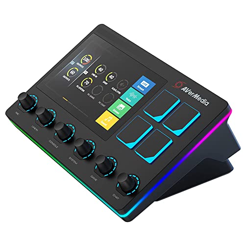 AVerMedia Live Streamer AX310 – Creator Control Center, 6 Track Audio Mixer with IPS Touch Panel, Trigger Actions on OBS, Streamlabs, Spotify, VTube, Twitch, ​YouTube, and more