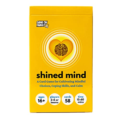 Shined Mind: A Card Game for Cultivating Mindful Choices, Coping Skills, and Calm (58 Cards) Mindfulness and Affirmation Relief Game for Self-Care, Stress-Relief, Focus – for Ages 16+ (2-6 Players)
