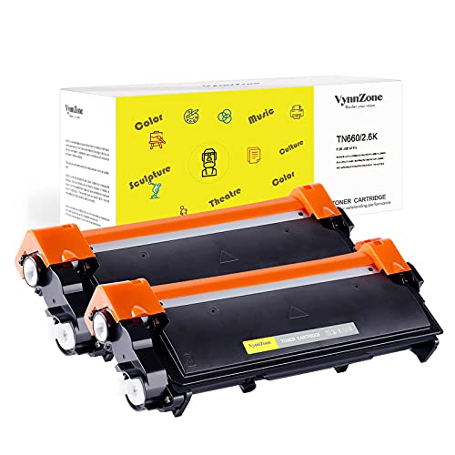 VynnZone Compatible Toner Cartridge TN660 High Yield Replacement for Brother TN-660 TN630 with HL-L2300D HL-L2305W HL-L2380DW DCP-L2540DW MFC-L2700DW MFC-L2740DW MFC-L2707DW Printer (2 Pack, Black)