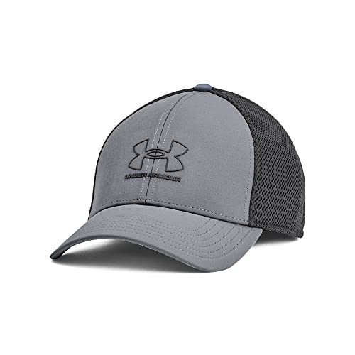Under Armour mens Iso-chill Driver Mesh Hat, Pitch Gray (012 White, Large-X-Large