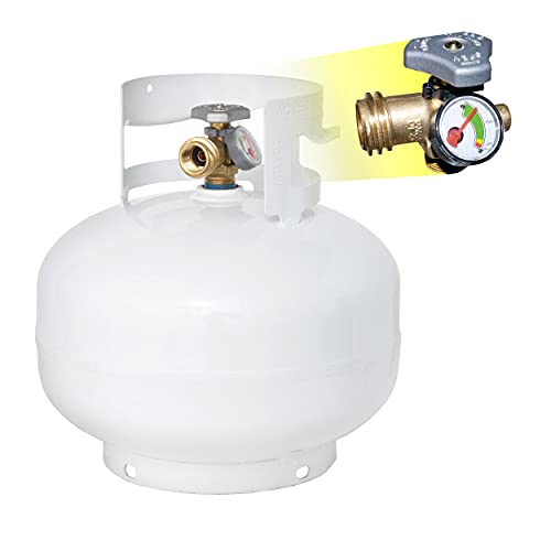 Flame King YSN11SQT 11 Pound Propane Tank Cylinder Squatty with Type 1 OPD Valve, White