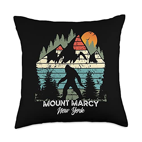 Hiking Mountain Love Mount Marcy Vintage Mount Marcy New York National Park Retro 80’s Throw Pillow, 18×18, Multicolor