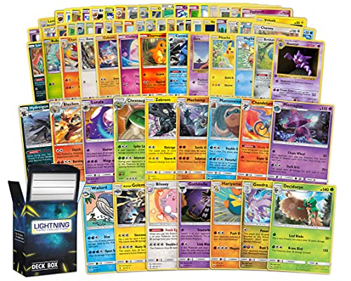 Lightning Card Collection Rare Pack – 50 Random Card Plus 10 Rare Cards. All rares Have 90hp or More, Plus a Free LCC Deck Box. Your Cards May Vary from The Cards in Image