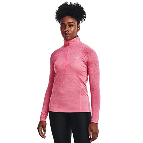 Under Armour Women’s Tech Twist ½ Zip Long-Sleeve Pullover , Retro Pink (676)/Metallic Silver , Medium