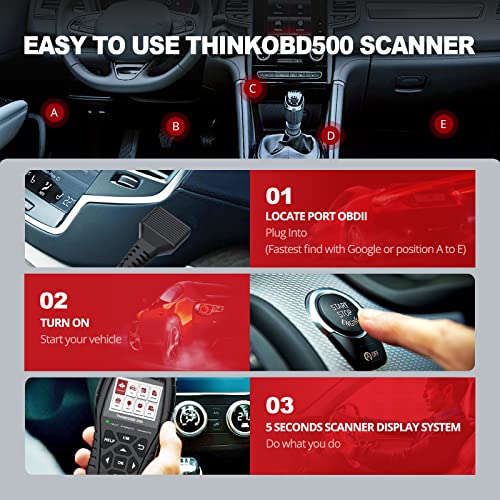 THINKCAR OBD2 Scanner for Car, Thinkobd 500 Check Engine Code Reader with Lifetime Free Upgrade, Emission Test Scan Tool for Mechanics, Car Diagnostic Scanner for All OBD-II Cars After 1996 | The Storepaperoomates Retail Market - Fast Affordable Shopping