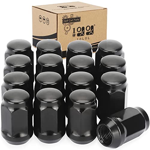 10L0L Golf Cart Chrome Wheel Lug Nut, 1/2-20 Size for EZGO & Club Car (16 Pack Black Closed End Lug Nuts) | The Storepaperoomates Retail Market - Fast Affordable Shopping