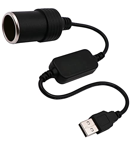 USB A Male to 12V Car Cigarette Lighter Socket Female Converter Cable (8W Max)