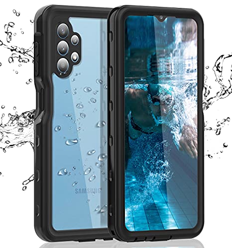 Samsung Galaxy A32 5G Waterproof Case with Built-in Screen Protector Dustproof Shockproof Drop Proof Case, Rugged Full Body Underwater Protective Cover for Samsung Galaxy A32 5G (Black)